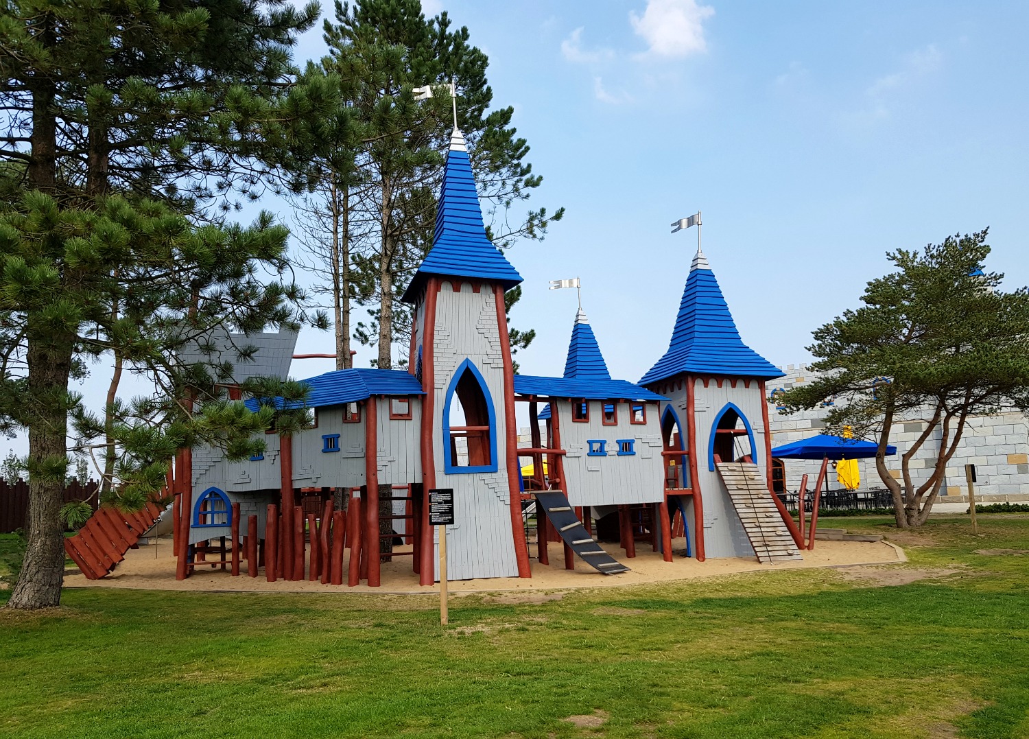 The castle-style play area between the Legoland Castle Hotel and Legoland Hotel in Billund, Denmark - my Legoland Castle hotel Billund review