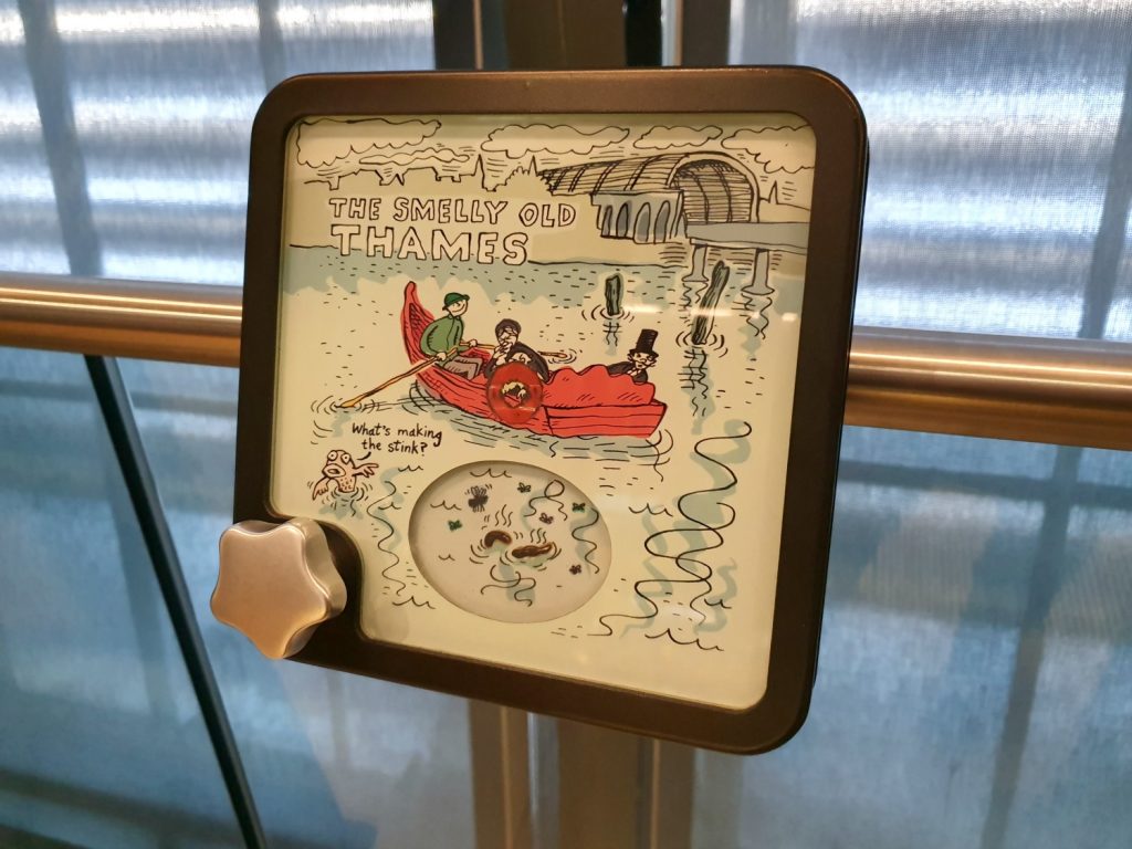 Another interactive display showing what caused the Thames to stink at the London Transport Museum