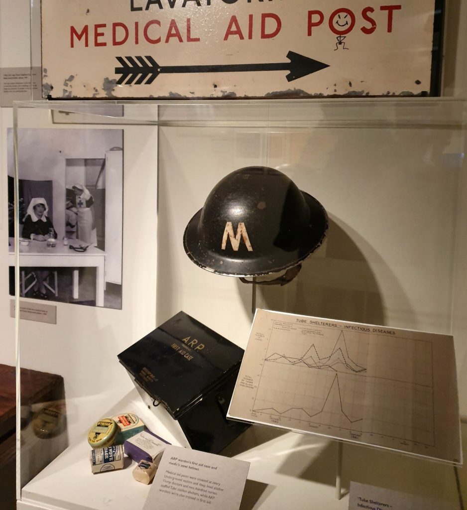 Wartime memorabilia in the Hidden London exhibition at the London Transport Museum