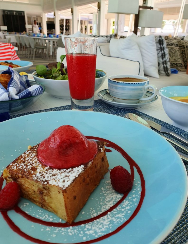 French toast at Blu restaurant at Landaa Giraavaru resort in the Maldives