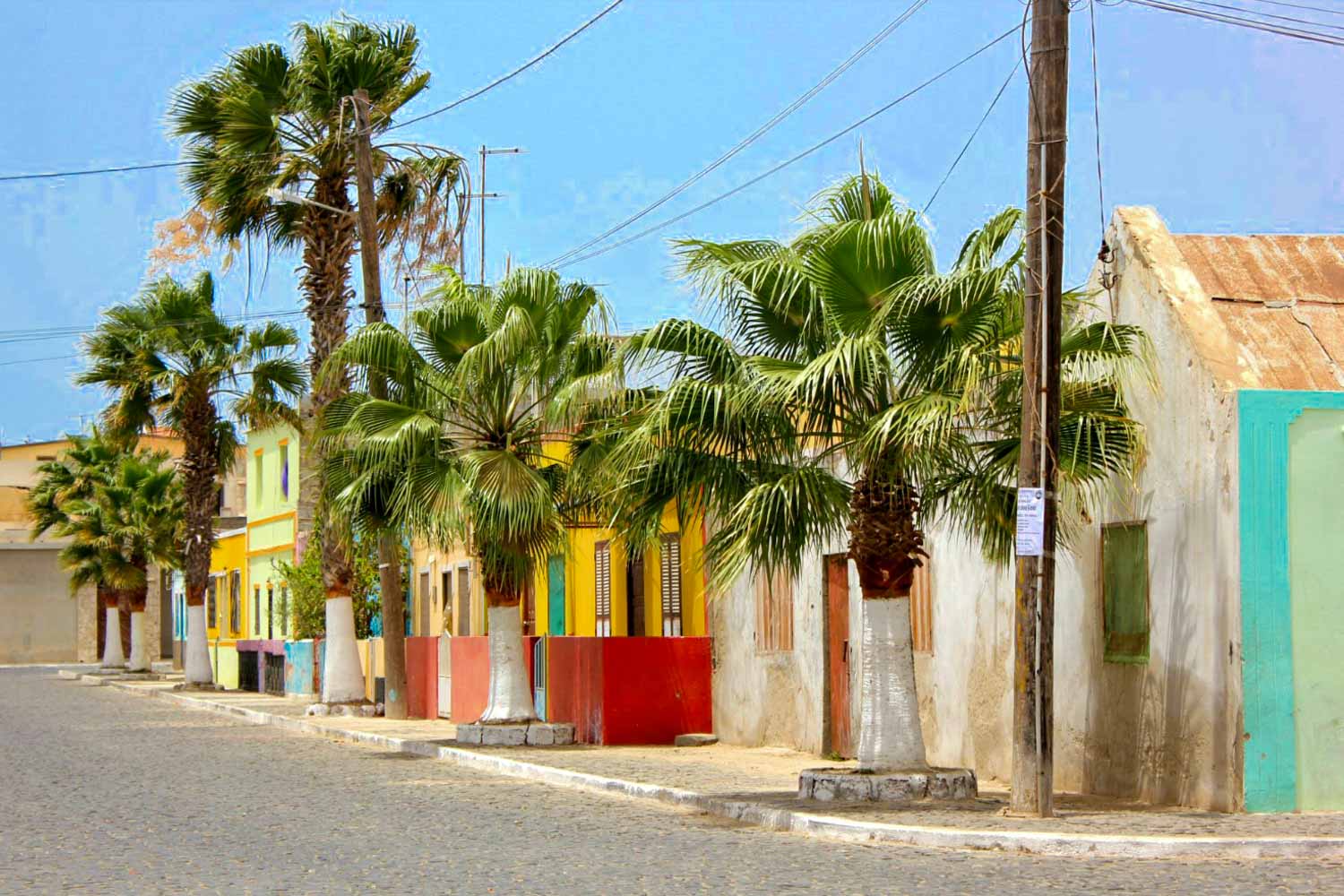 A colourful street in Palmeira on Sal in Cape Verde - my top 19 Cape Verde things to know