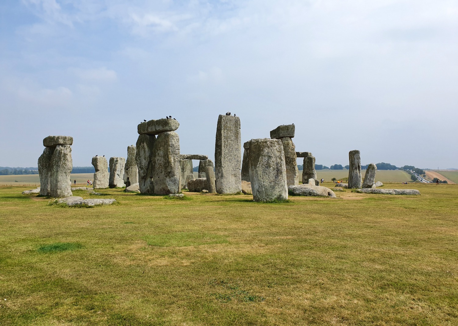 View of the stone circle at Stonehenge in Wiltshire