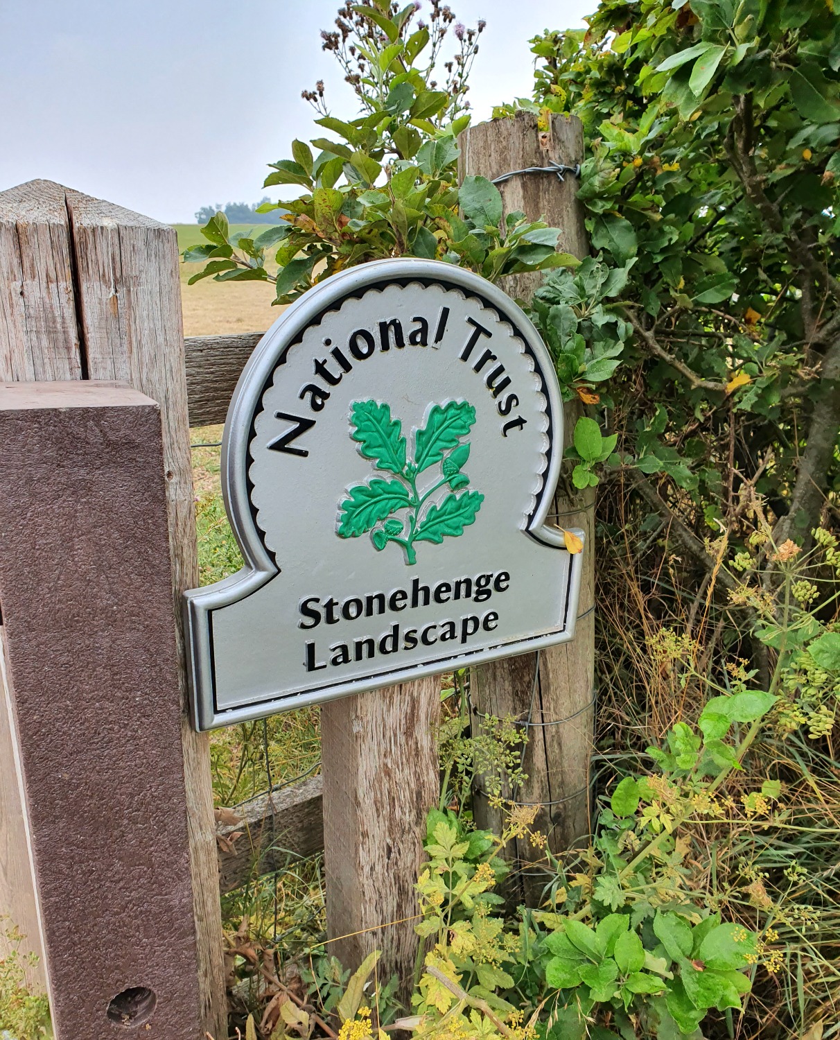 National Trust sign along the walk from the Stonehenge visitor centre to the stone circle - there is also a free shuttle bus if you're visiting Stonehenge with kids