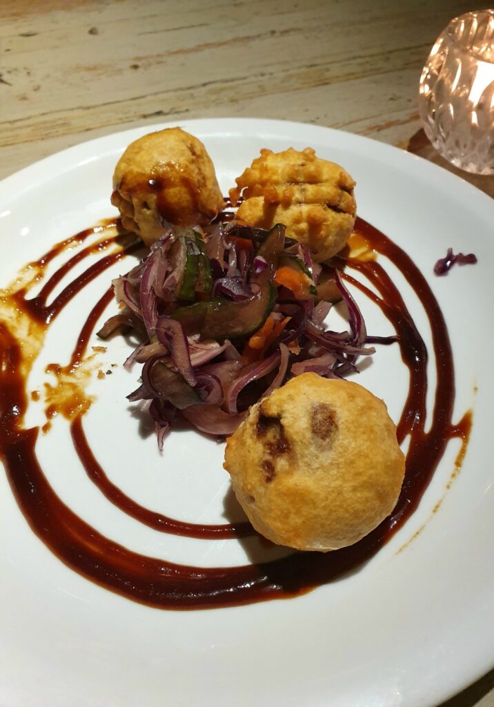 Duck dumplings at the Cross Keys in Saffron Walden, one of my top places to eat in Essex with kids