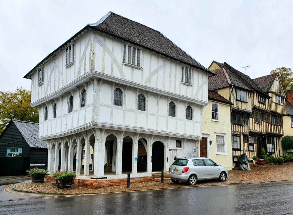 The 15th century Guildhall in the historic village of Thaxted during a weekend in Essex with kids