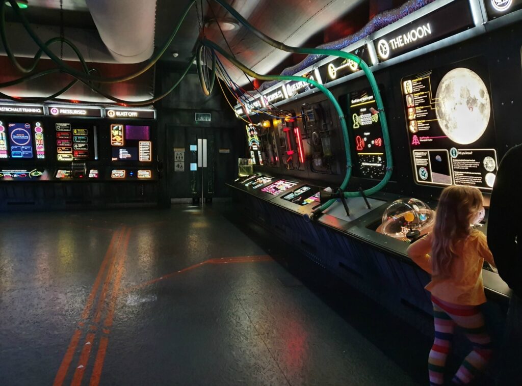 Space gallery at Winchester Science Centre - one of the best places to visit in Winchester with kids this autumn