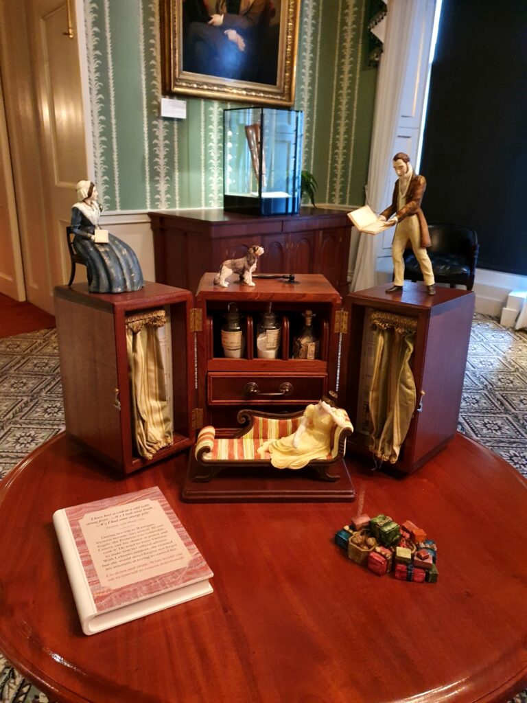Medicine cabinet illustrating a period of Princess Victoria's life when she fell ill during a visit to Kensington Palace with kids