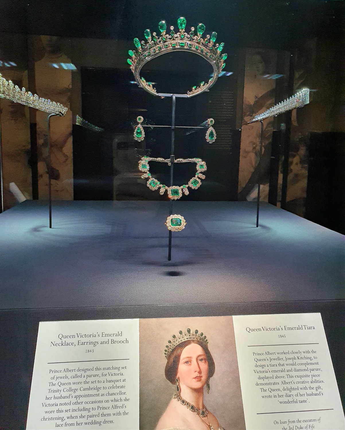 Priceless emerald and diamond tiaras on display at Kensington Palace, as part of the exhibition on Queen Victoria - discovering Kensington Palace with kids