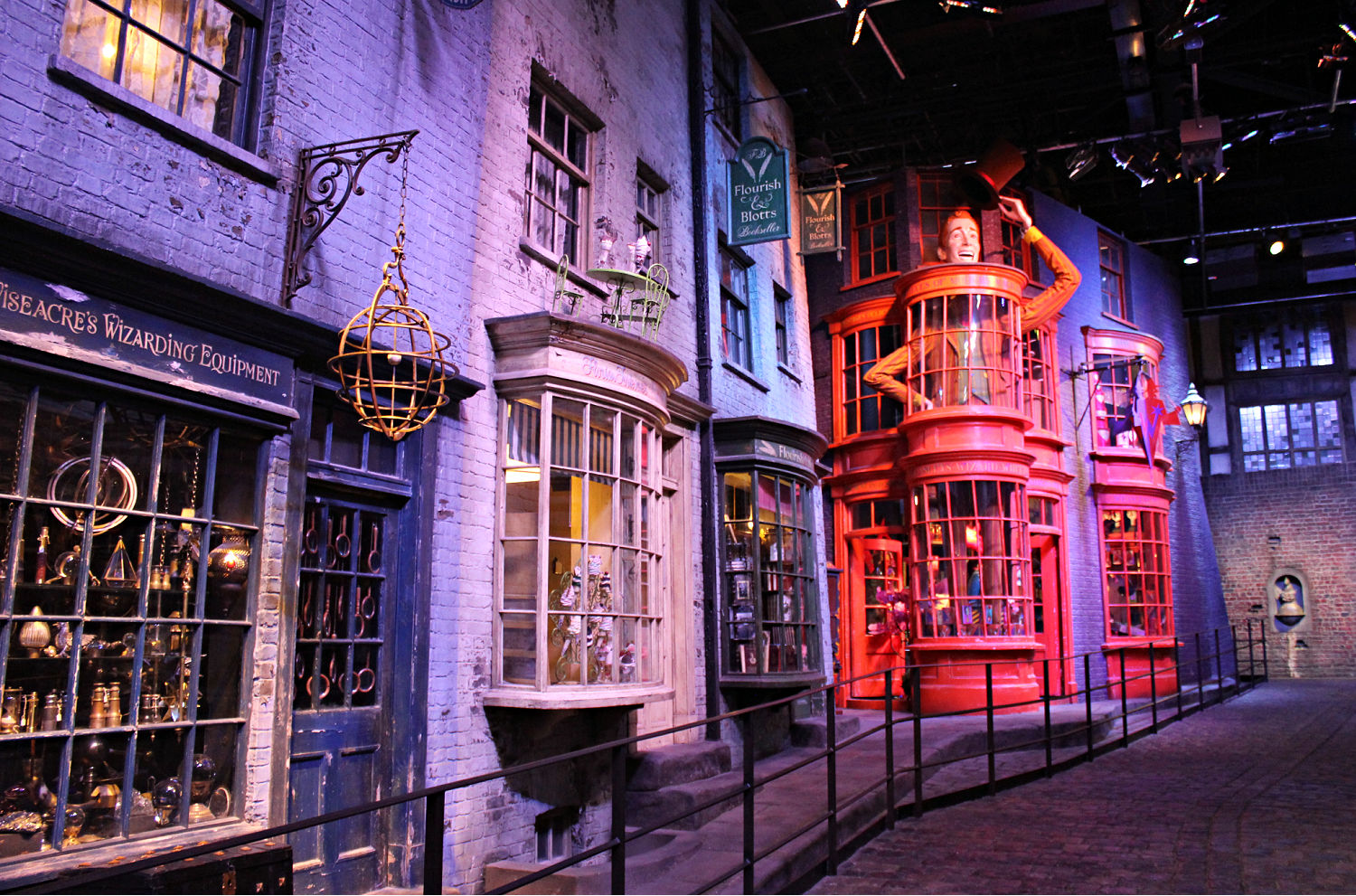The shops of Diagon Alley at the Warner Bros Harry Potter studio tour - if you're visiting Harry Potter locations in London, you can't miss this