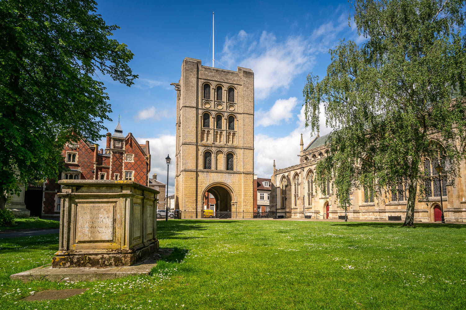 Norman Tower and St Edmundsbury cathedral in Bury St Edmunds - one of the many things to do in Suffolk with kids