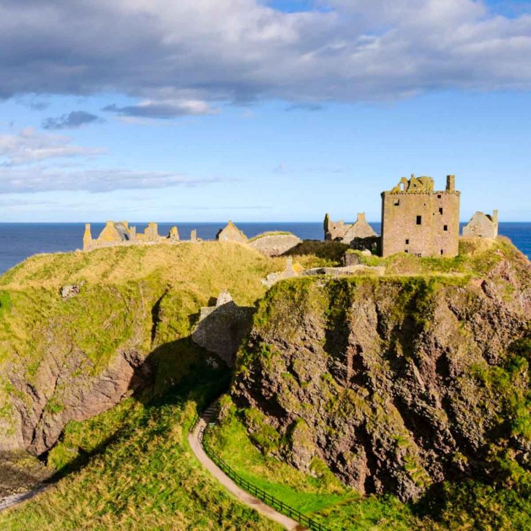 Dunnottar Castle in Aberdeenshire - one of the inspirations for Disney film Brave. (courtesy Depositphotos/copyright Frank Cornfield)
