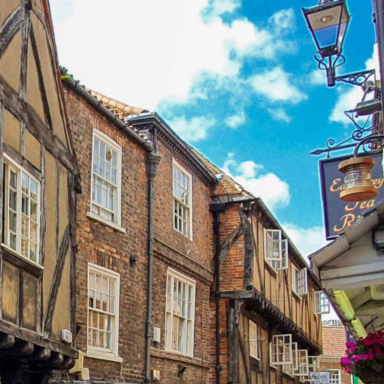 Historic buildings along the Shambles in York - finding the best places for Harry Potter fans in York