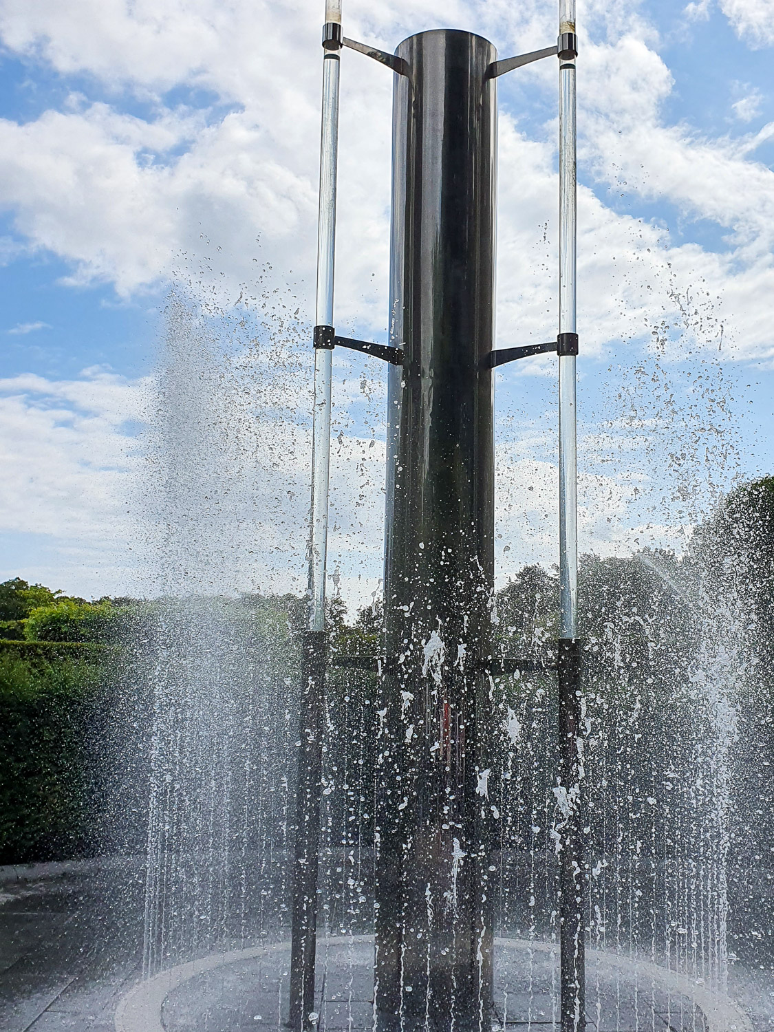 Jets of water from one of the features in the Serpent Garden - one of the best things to do at Alnwick Gardens with kids