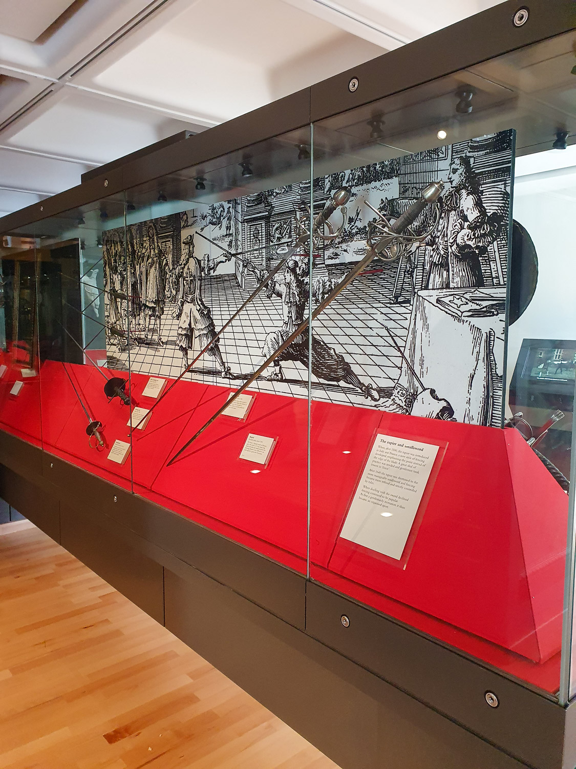 A display of swords at the Royal Armouries in Leeds during a family day out