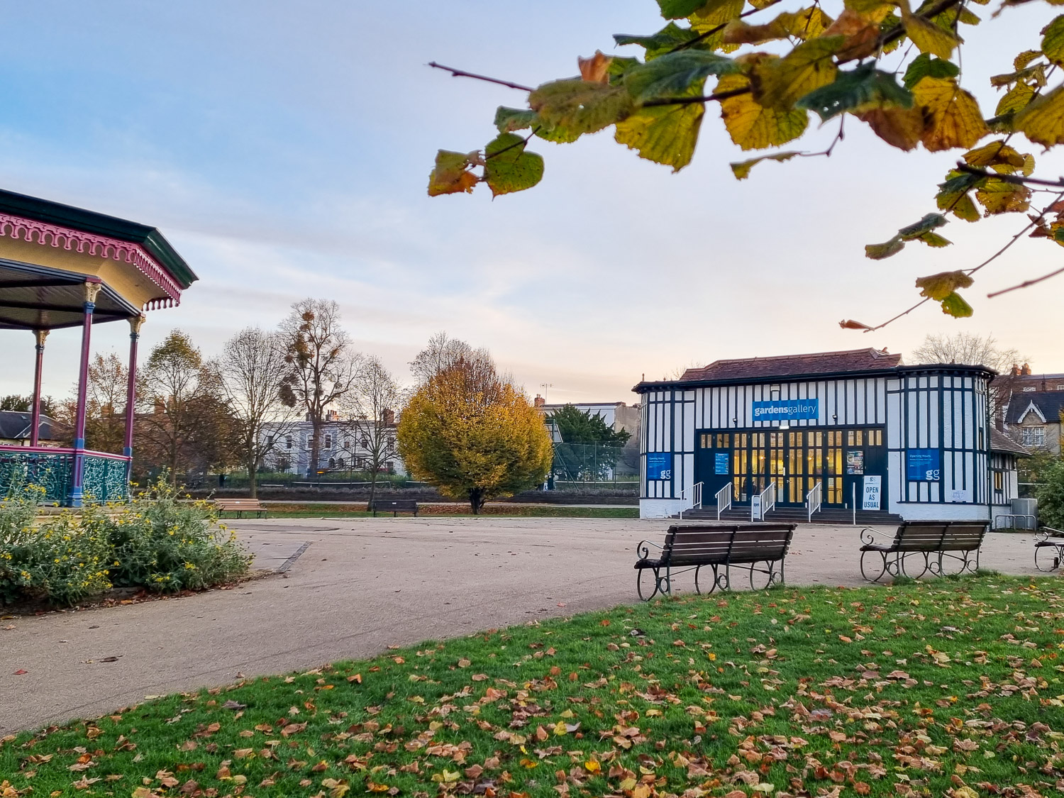 View of Montpellier Gardens to the bandstand and gardens gallery - one of the best places to get outdoors in Cheltenham with kids