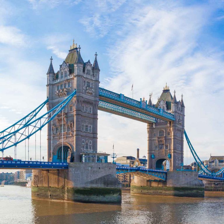 View of Tower Bridge against a pale blue sky - my pick of the best things to do at February half-term in London with kids