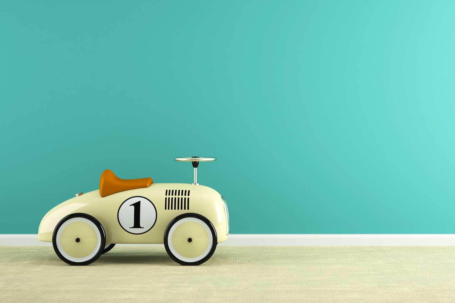 A retro vintage style toy car - should you pack your own car seat for travel?