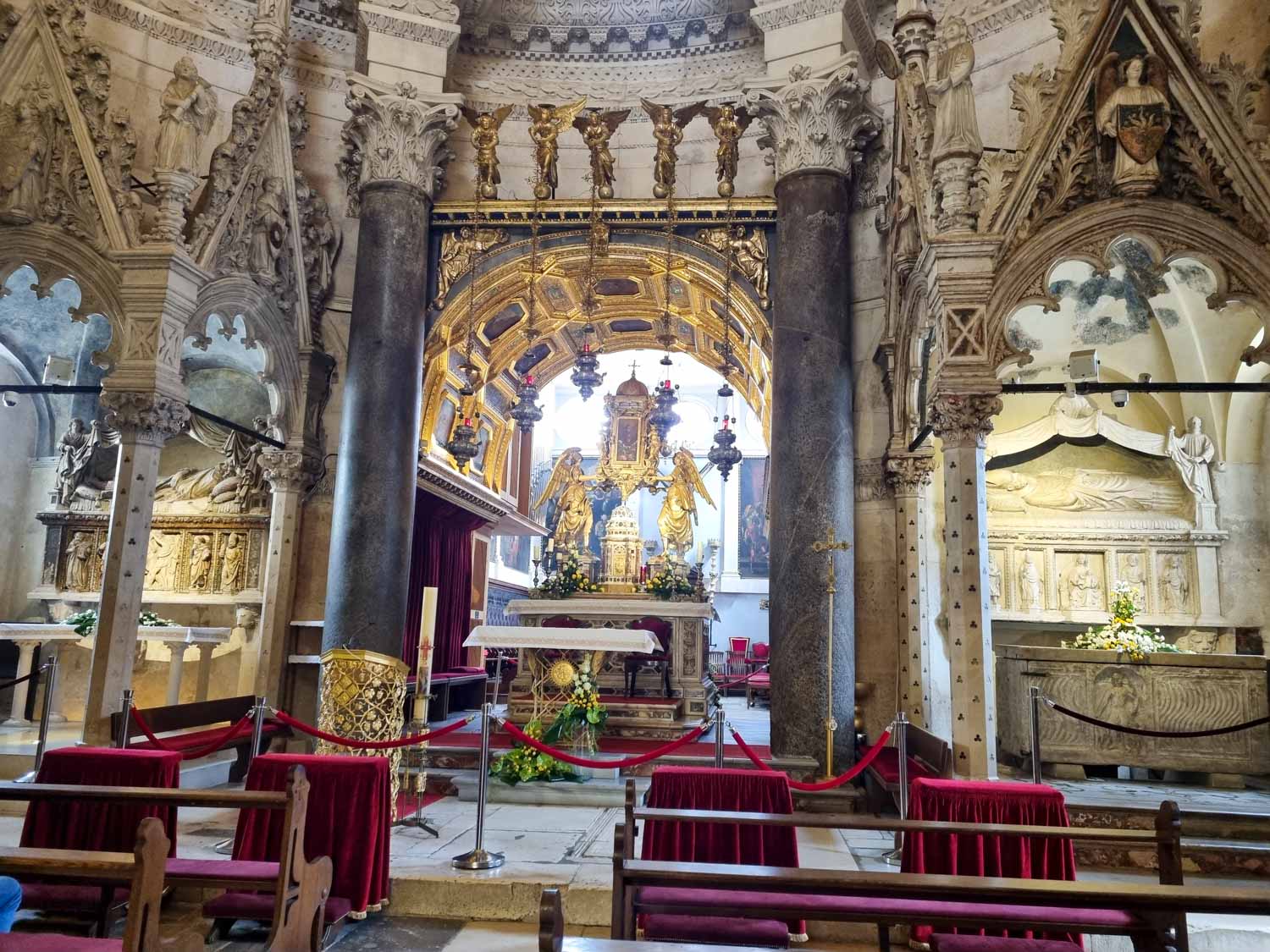 View of the gilded interior of the cathedral of St Domnius, formerly Diocletian's Mausoleum - a visit is one of the best things to do with kids in Split
