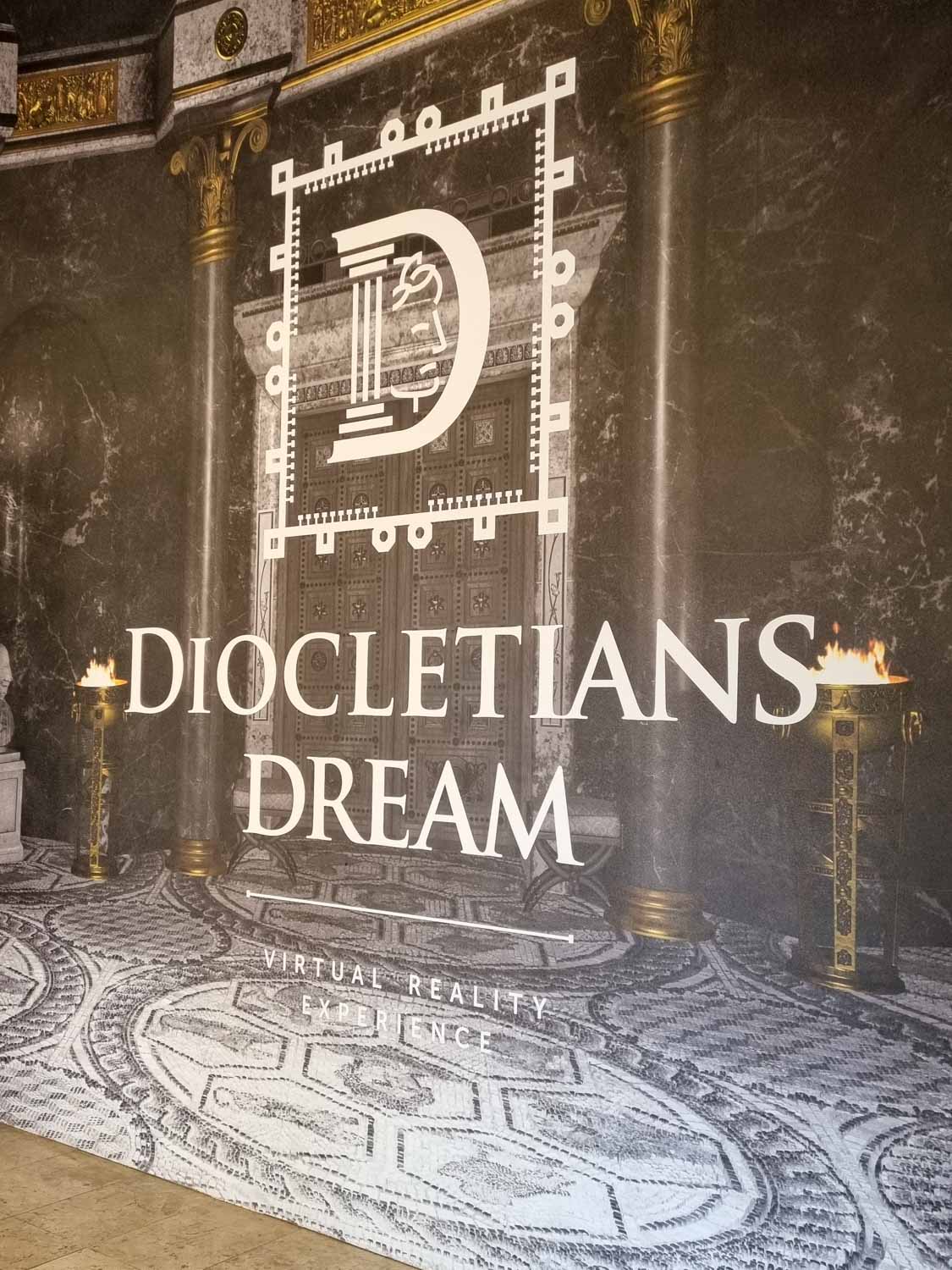 Sign at the entrance to Diocletians Dream Virtual Reality Experience - a great introduction to the city's history if you're visiting Split with kids