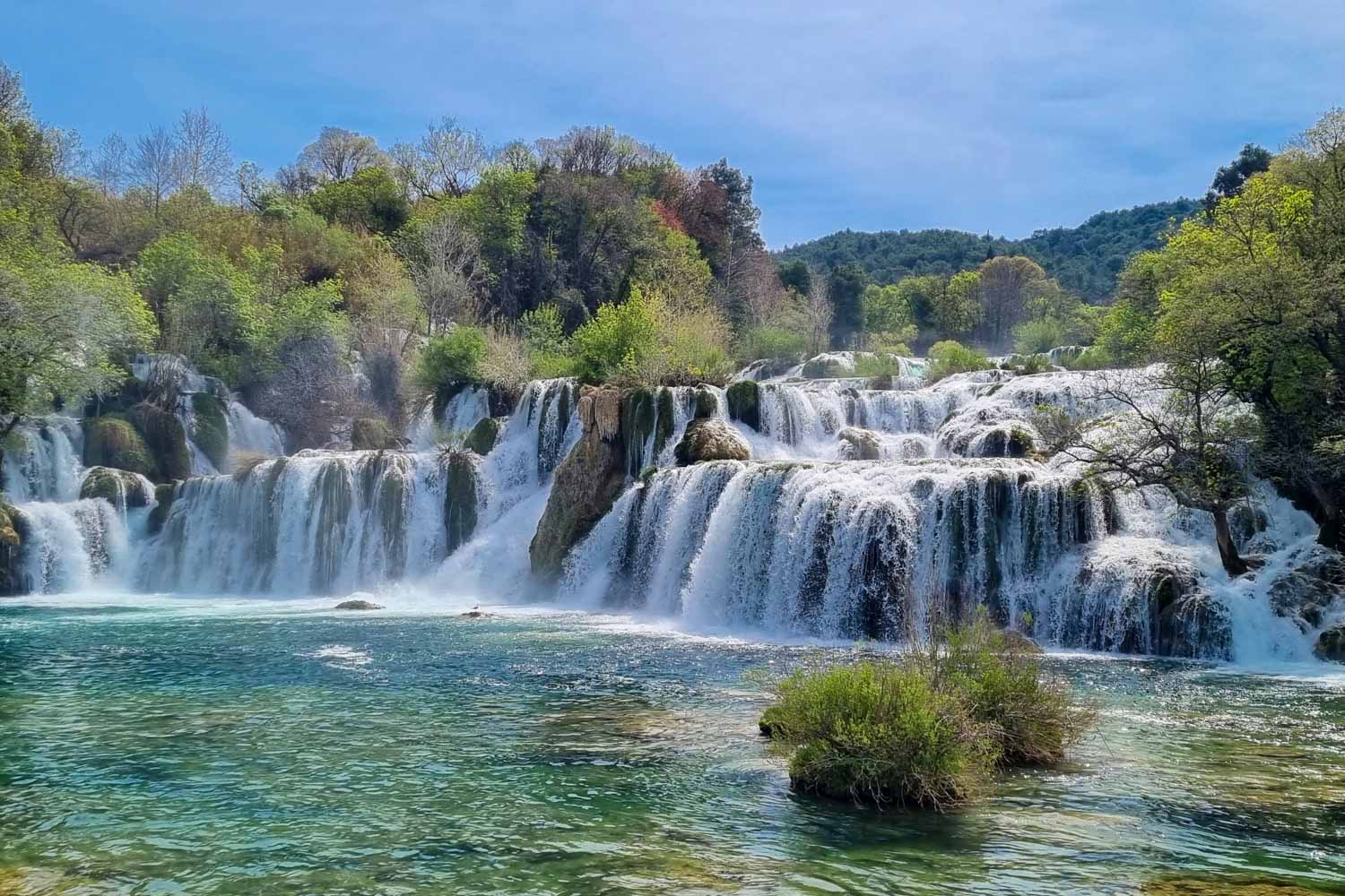 Skradinski Buk, one of the most famous waterfalls to spot during a day at Croatia's Krka National Park with kids