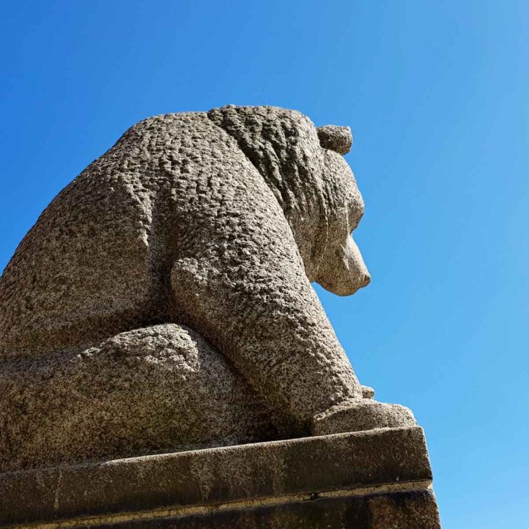Statue of a bear outside the National Museum of Finland - one of my top 29 things to do in Helsinki with kids