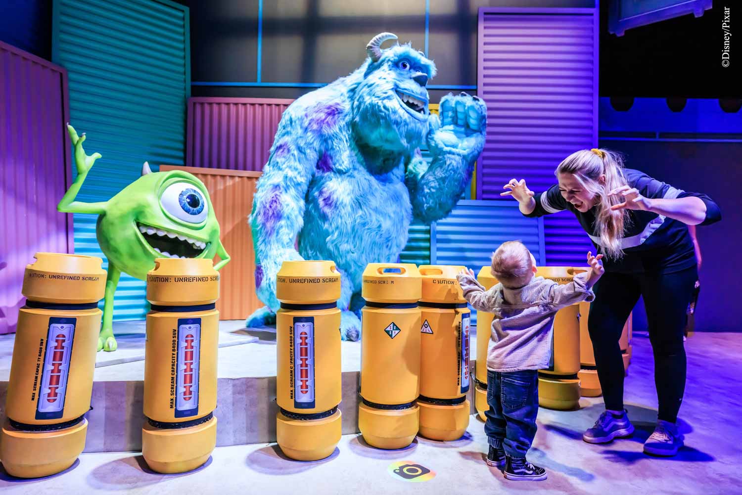 The Monsters Inc room at the Mundo Pixar exhibition coming to London - one of the fun things to do at February half-term in London with kids