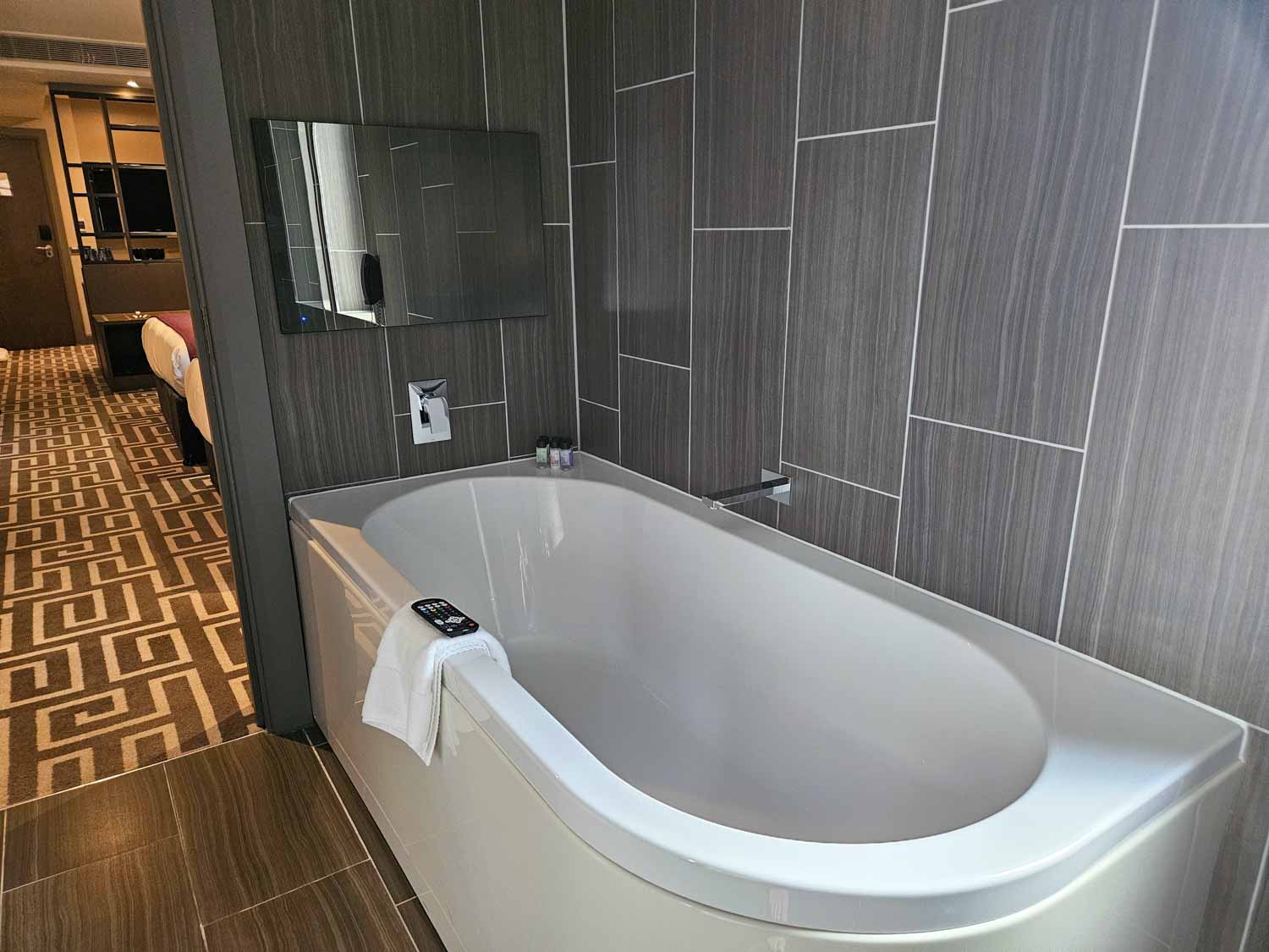 Bath tub in the bathroom of our suite - my Courthouse Hotel Shoreditch review