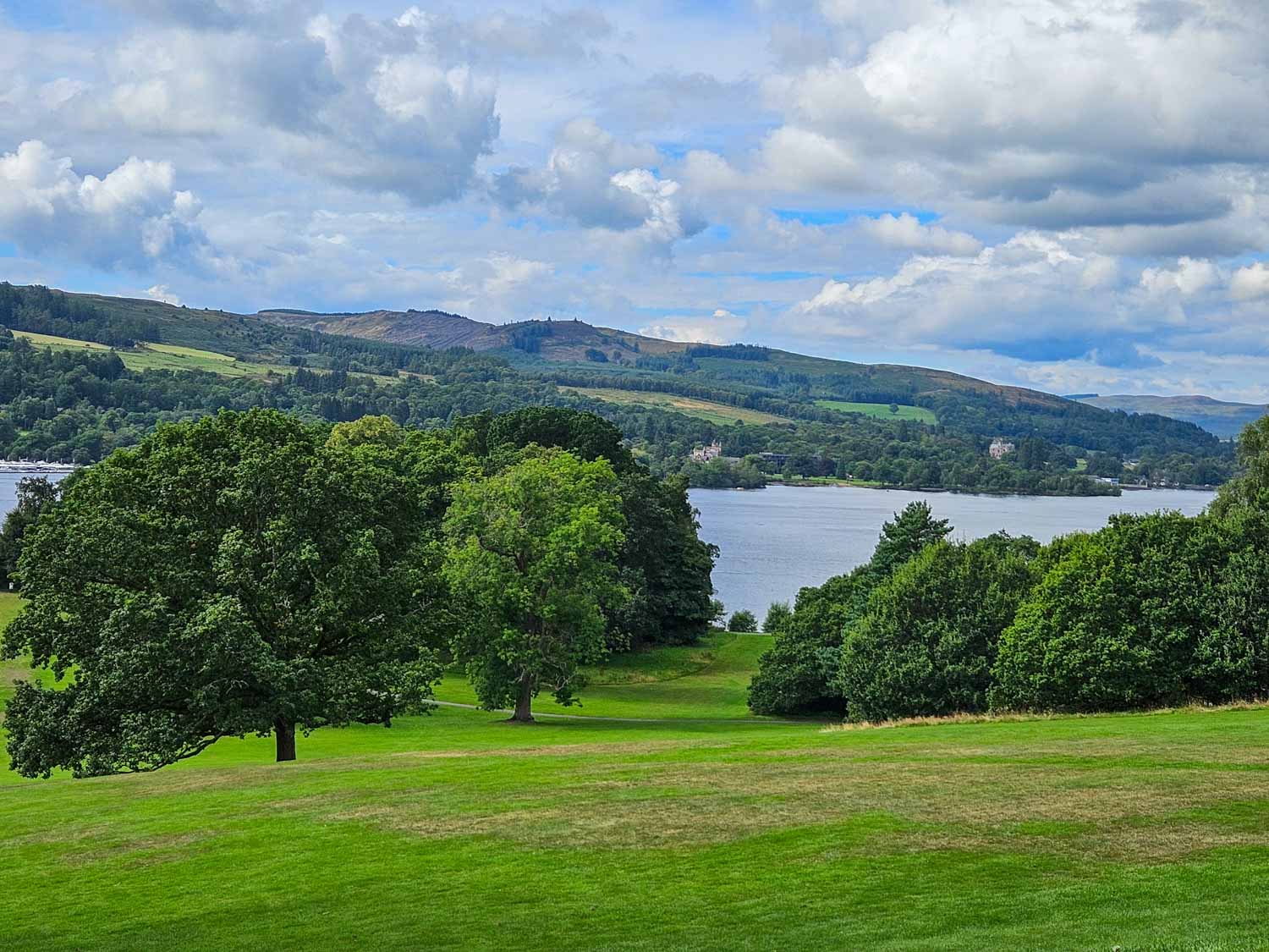 View down onto the loch from Balloch Castle Country Park - a visit is one of the best things to do in Loch Lomond with kids