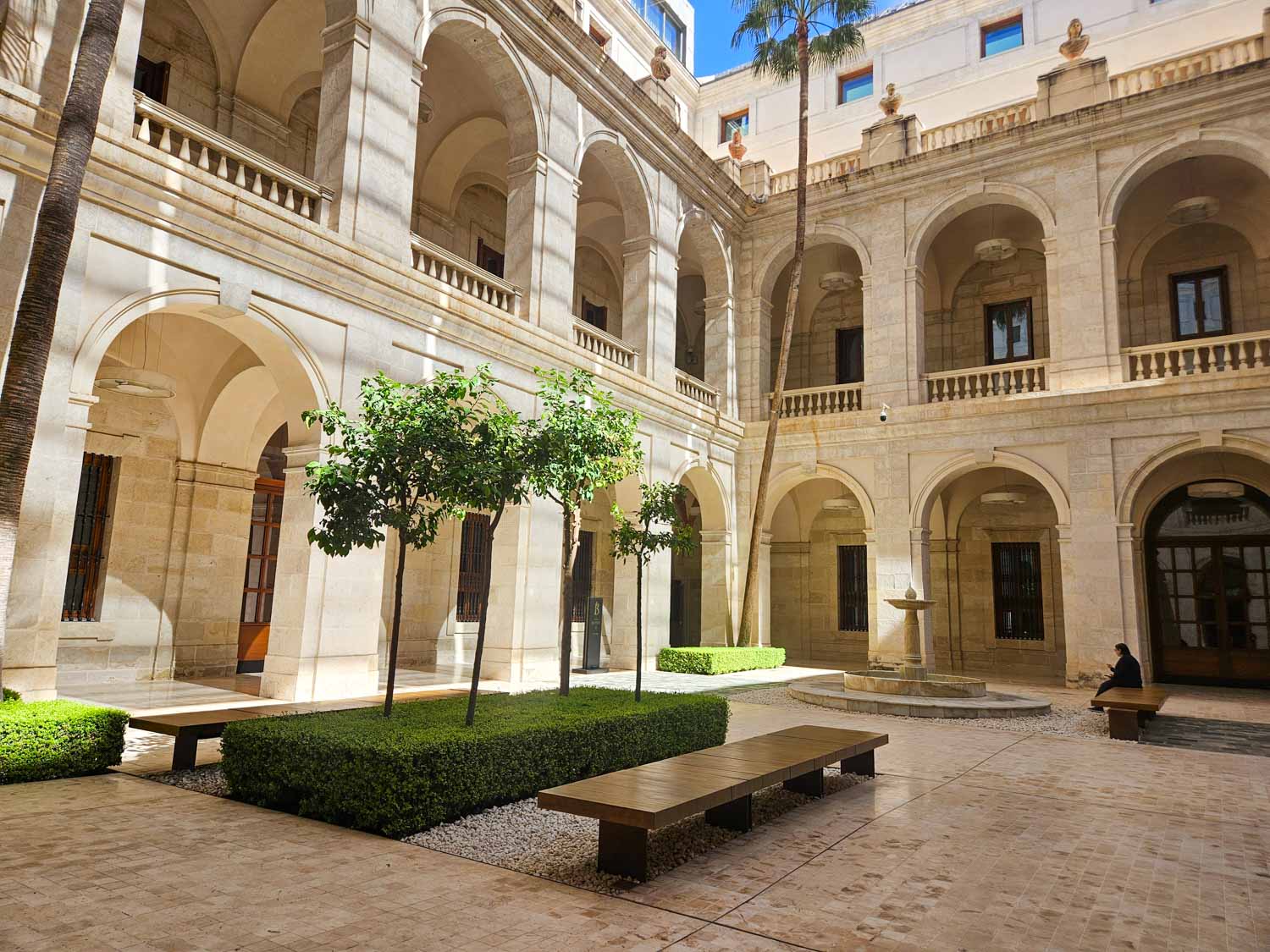 Courtyard inside the grand mansion housing the Museum of Malaga - one of the historic places to visit in Malaga with kids
